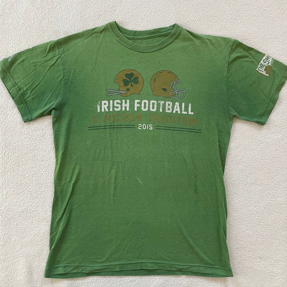 Alta Gracia Mens Medium T-Shirt Green Notre Dame Irish Football 2015 The Shirt‎